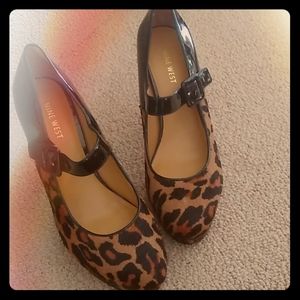 Nine West Leopard Print Suede high heals